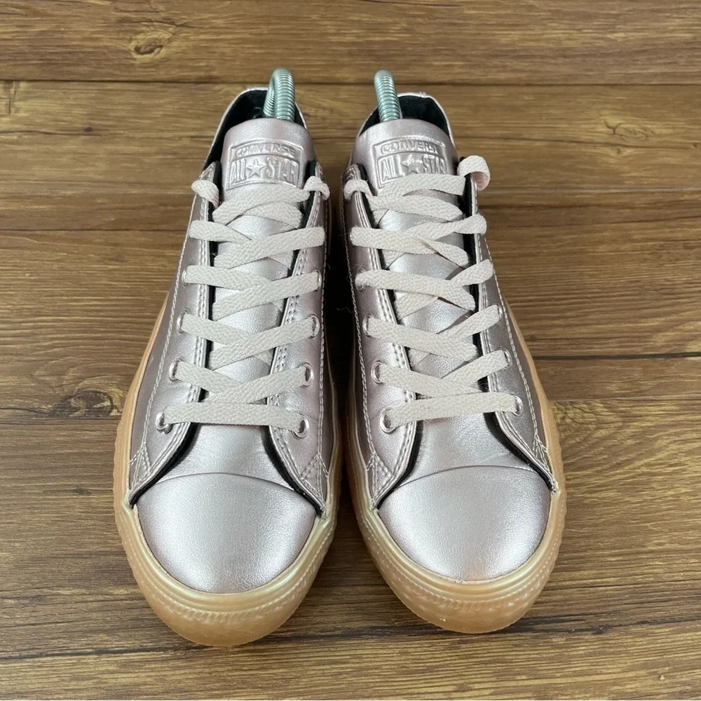Converse Pink Leather Low Top Sneakers‎ Women’s Size 7.5 (6Y) Shoes - Picture 7 of 10